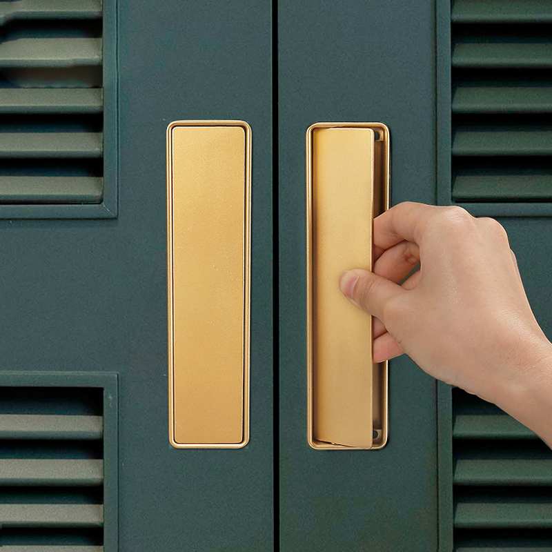 Furniture Rotating Hardware - Kastkeuken Verborgen deurgreep Zwart goud Ingebedde