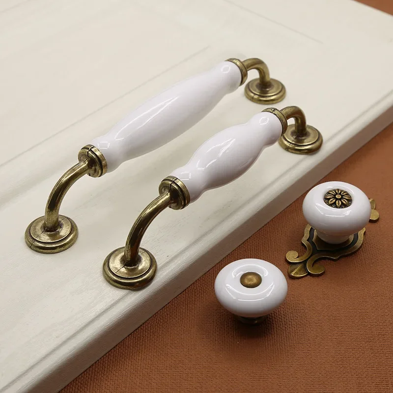 Furniture Rotating Hardware - Europese Stijl Zinklegering Keramisch Handvat Moderne