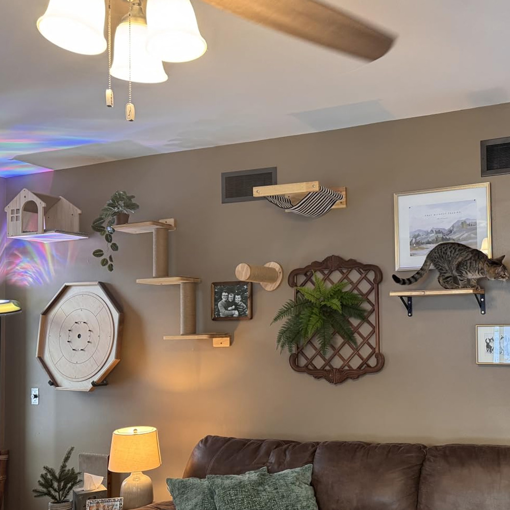 Furniture Paradise & Hardware Ghaziabad Reviews - Kattenmeubels Massief Houten Hangbrug Wandmontage Sisal
