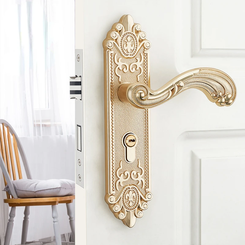 Furniture Hardware And Fittings - Europese stille binnendeurgreep, luxe anti-diefstal deurslotknop,
