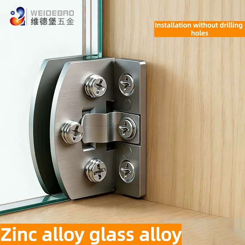 Quality Furniture Hardware - 2 stuks niet-geboorde glazen deurscharnierclip van
