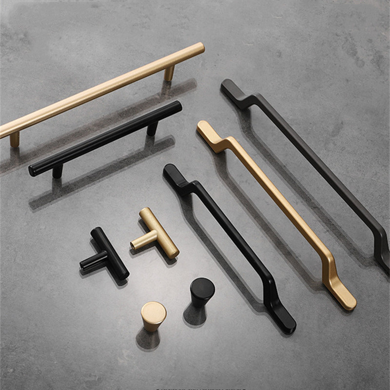 Furniture Rotating Hardware - Europese eenvoudige zwarte keukenkast deurgrepen mat